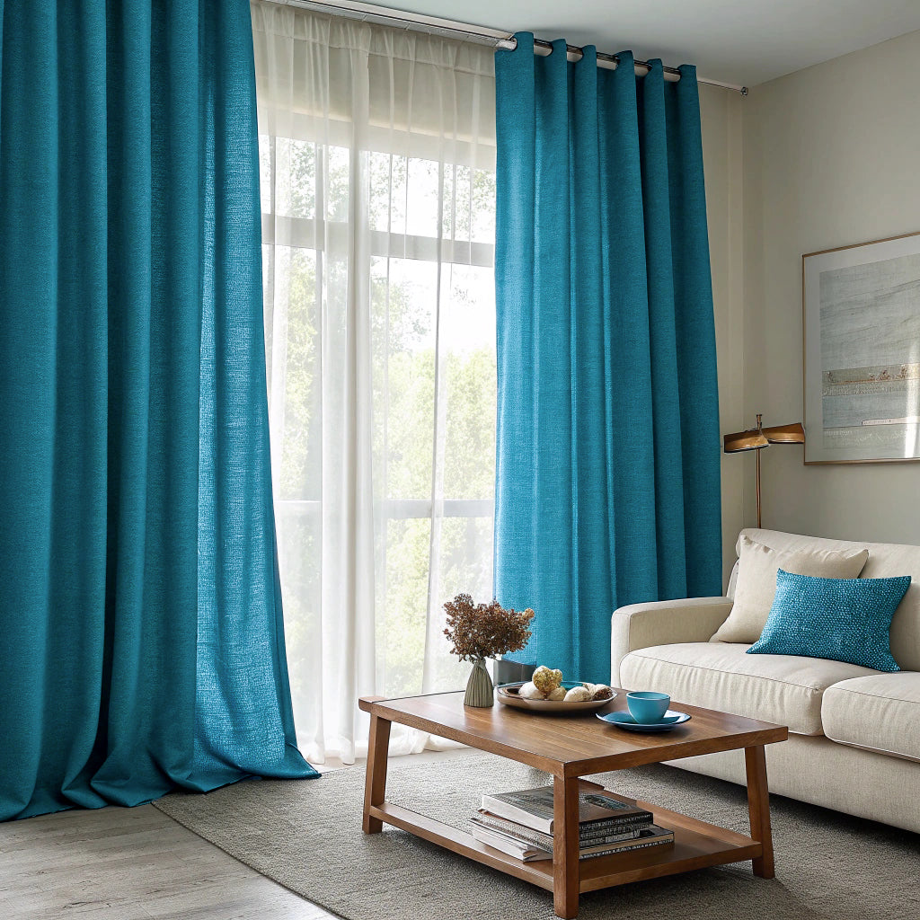 Blue Linen Curtains