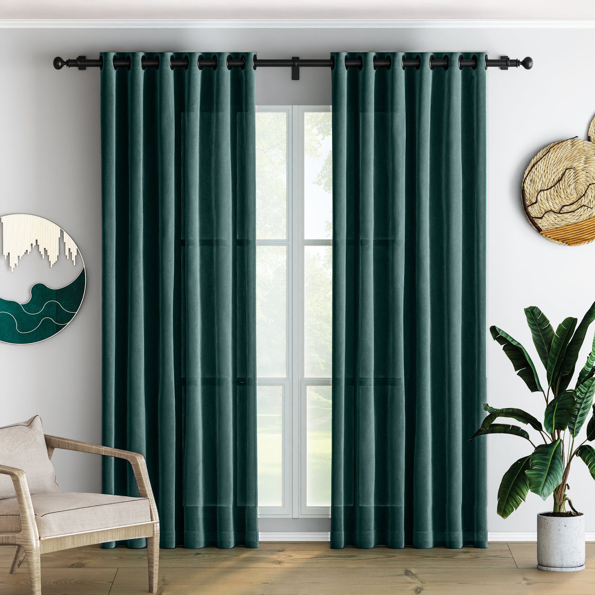 Deep Aqua Velvet Curtains