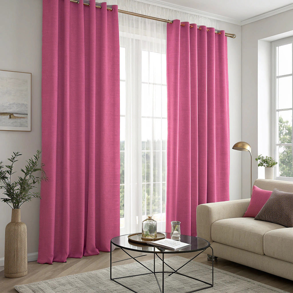 Pink Linen Curtains