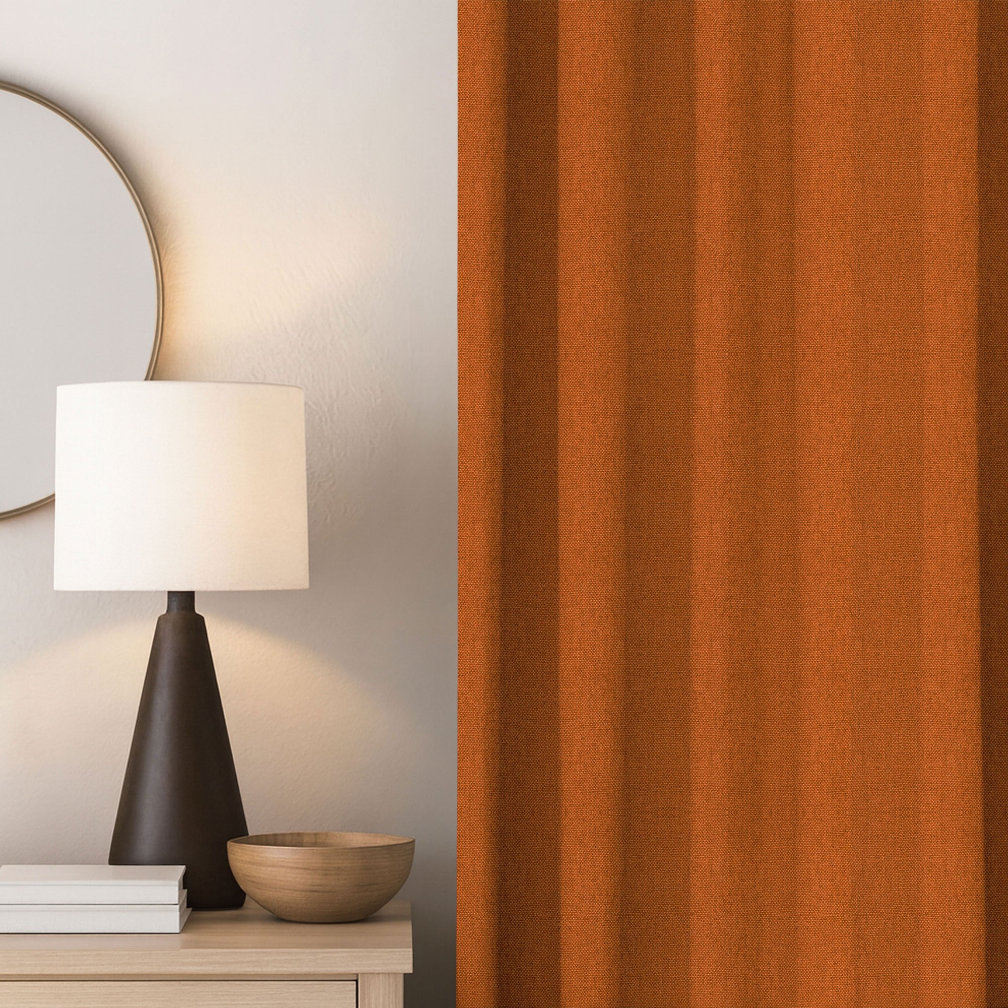 Orange Linen Curtains