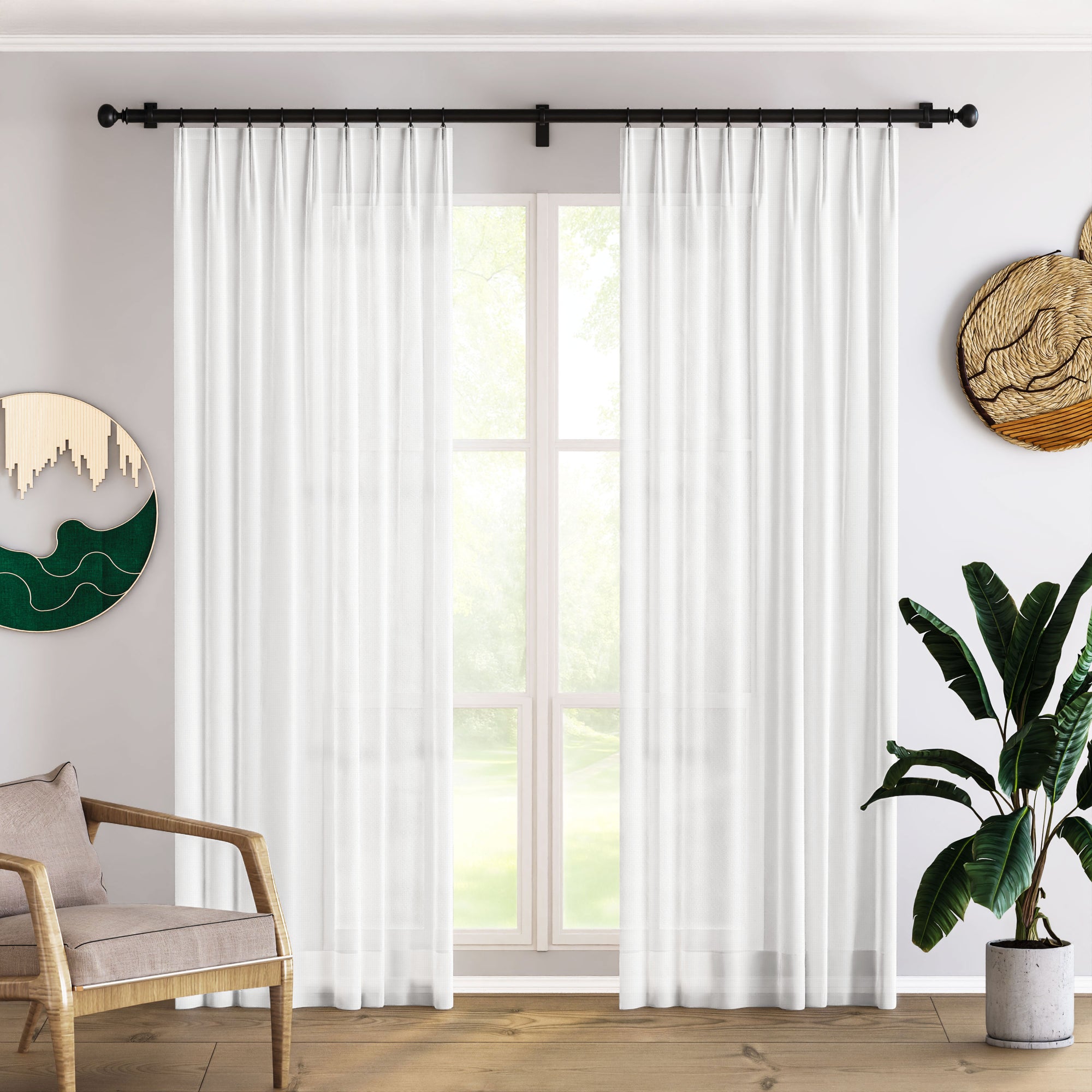 White Semi Sheer Curtains