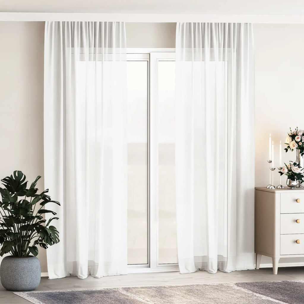 White Semi Sheer Curtains