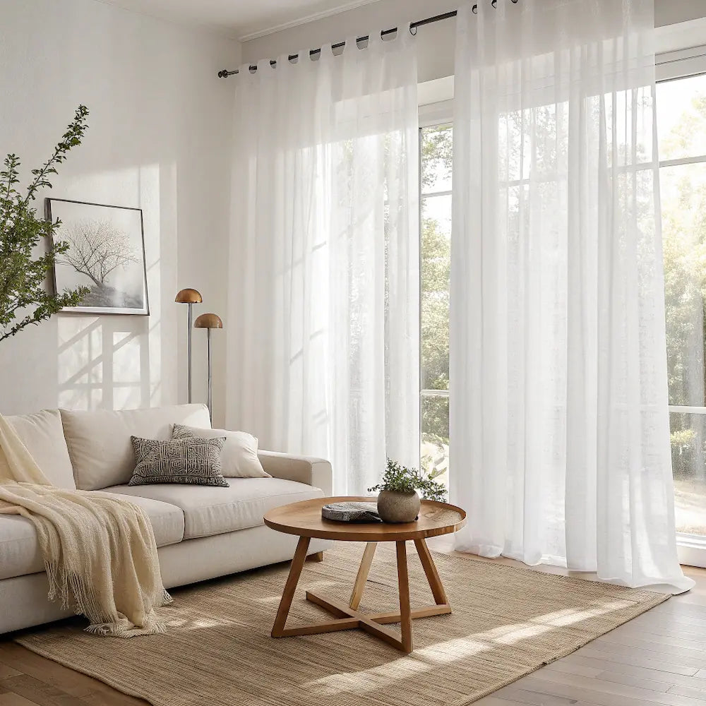 White Semi Sheer Curtains