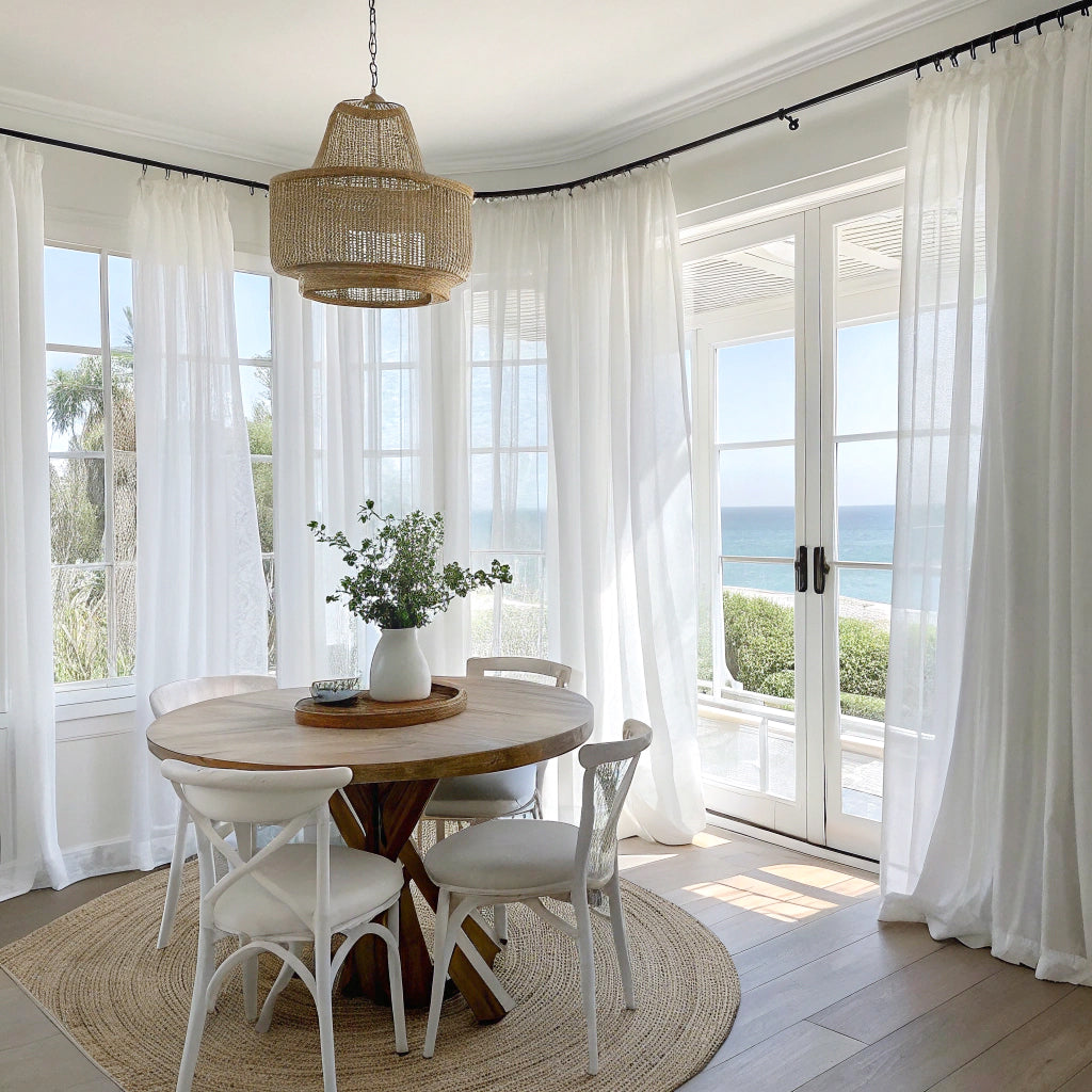 White Semi Sheer Curtains