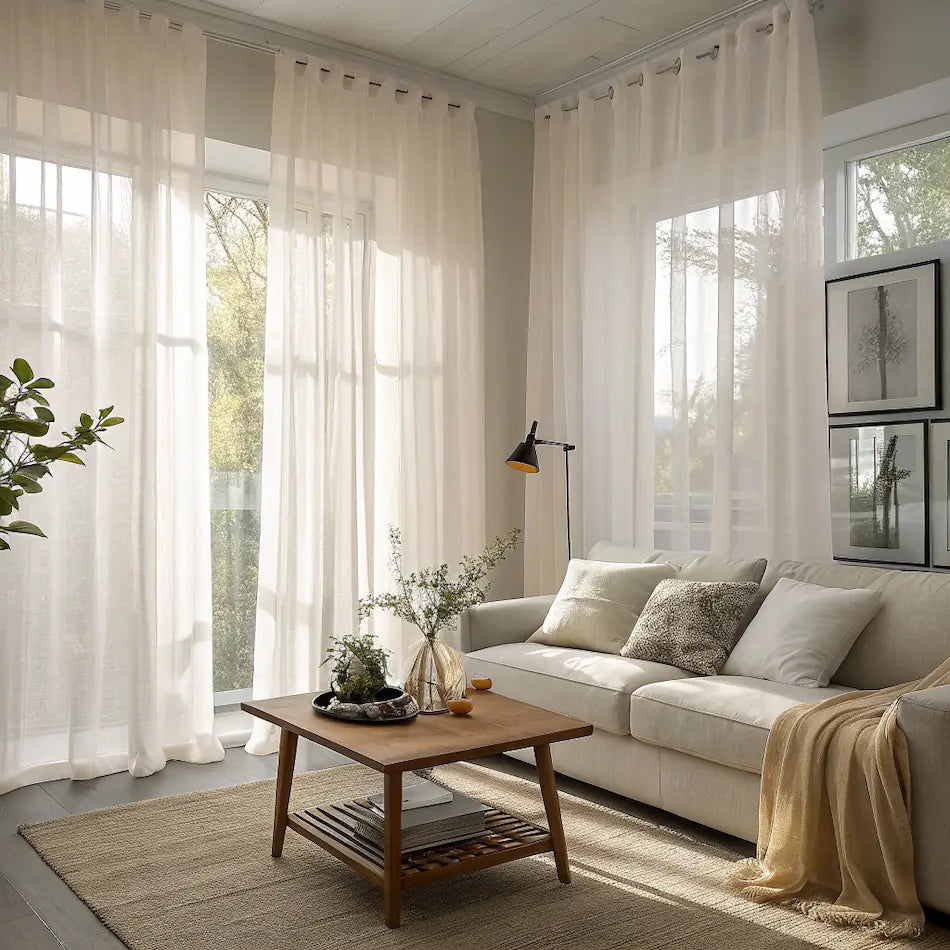 Bone Semi Sheer Curtains last image