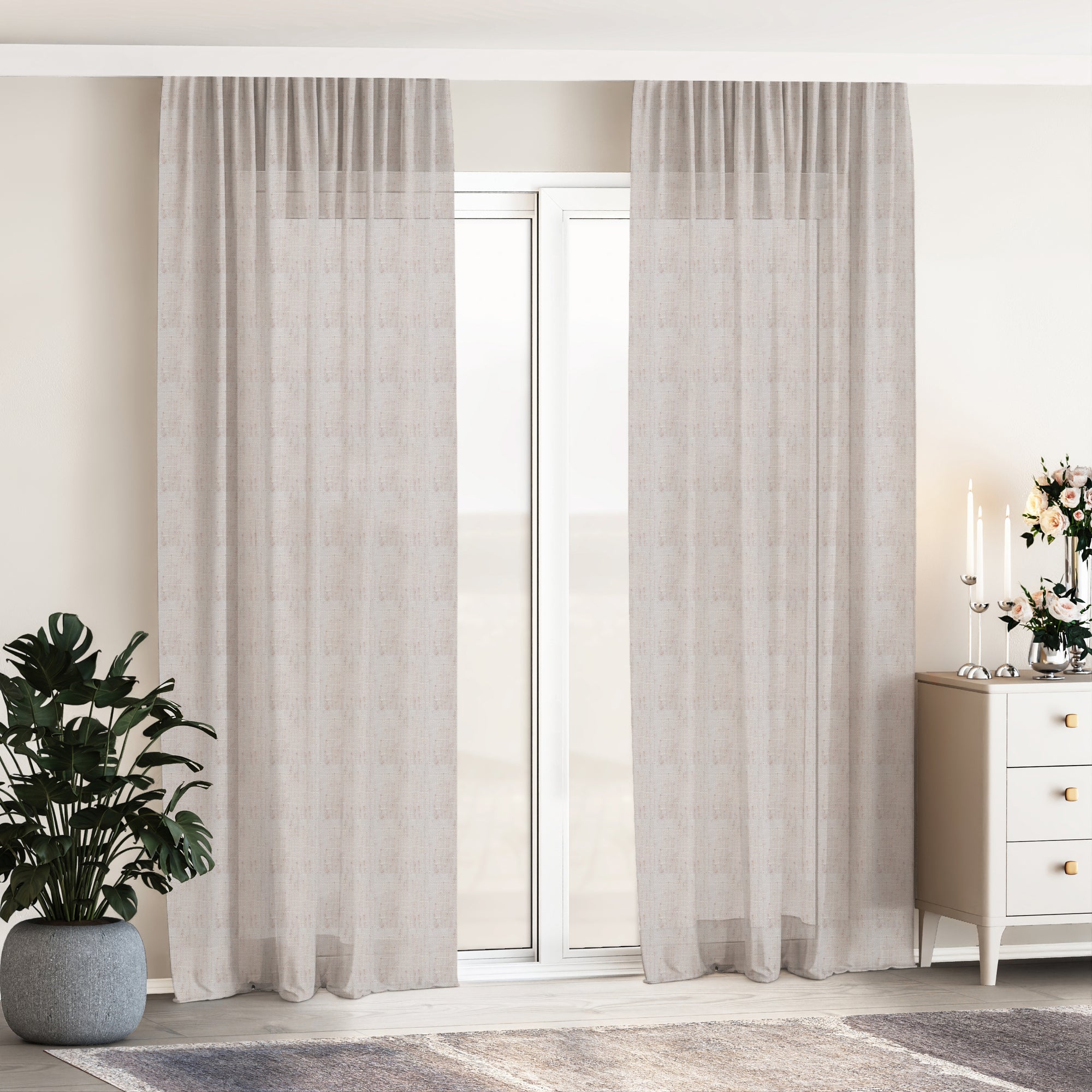 Cotton Seed Semi Sheer Curtains