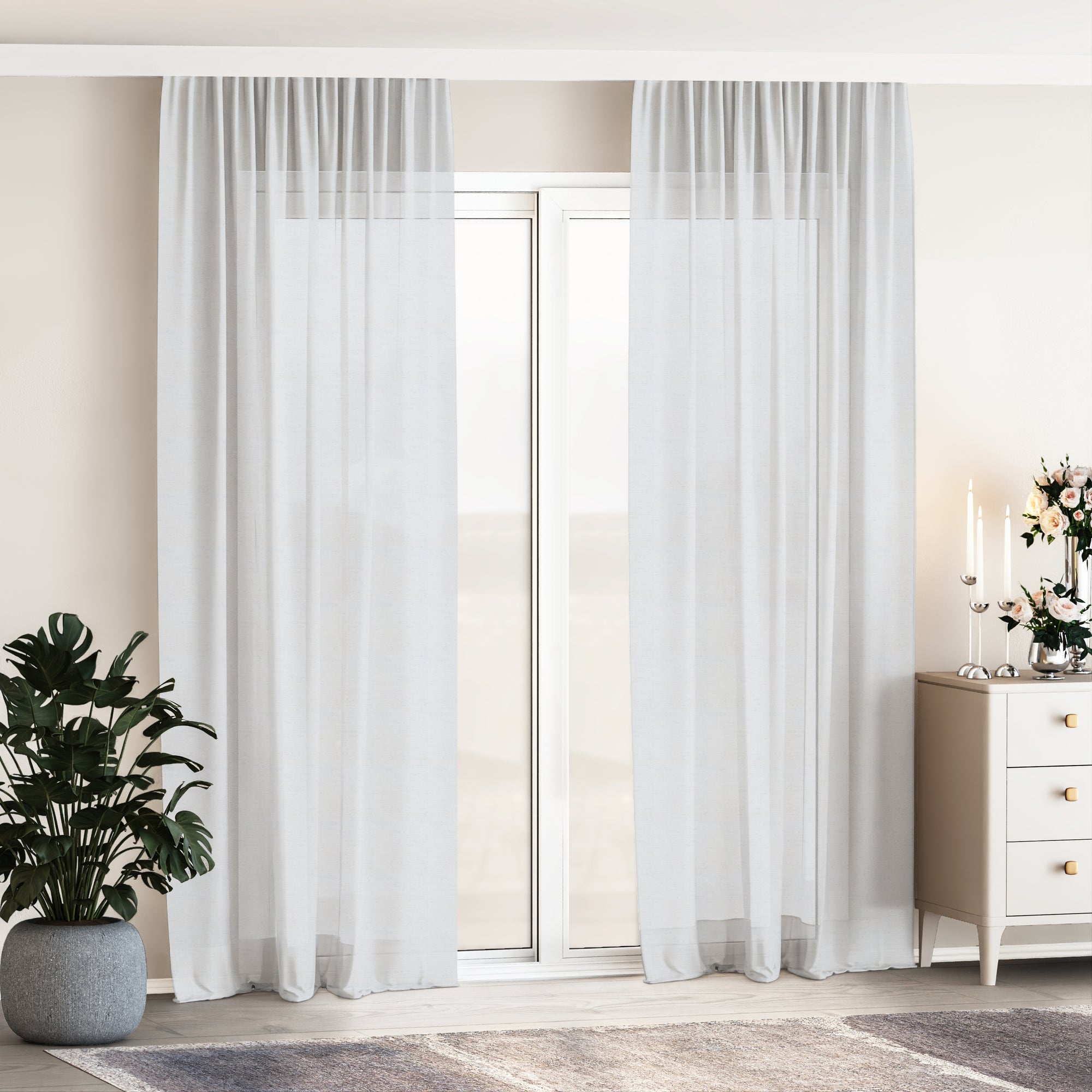 Grey Semi Sheer Curtains