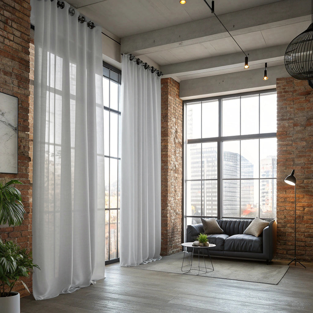 Grey Semi Sheer Curtains