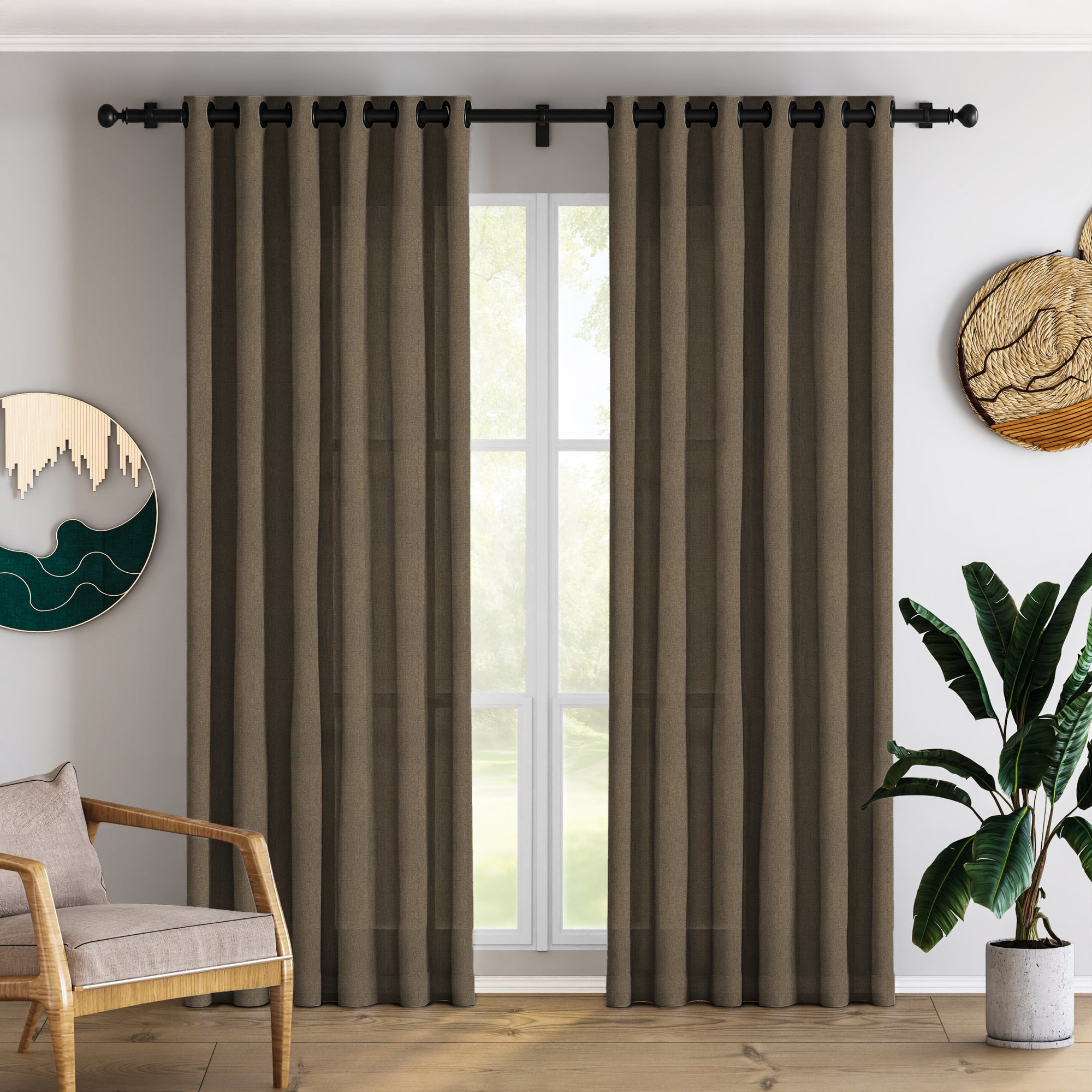 Khaki Linen Curtains