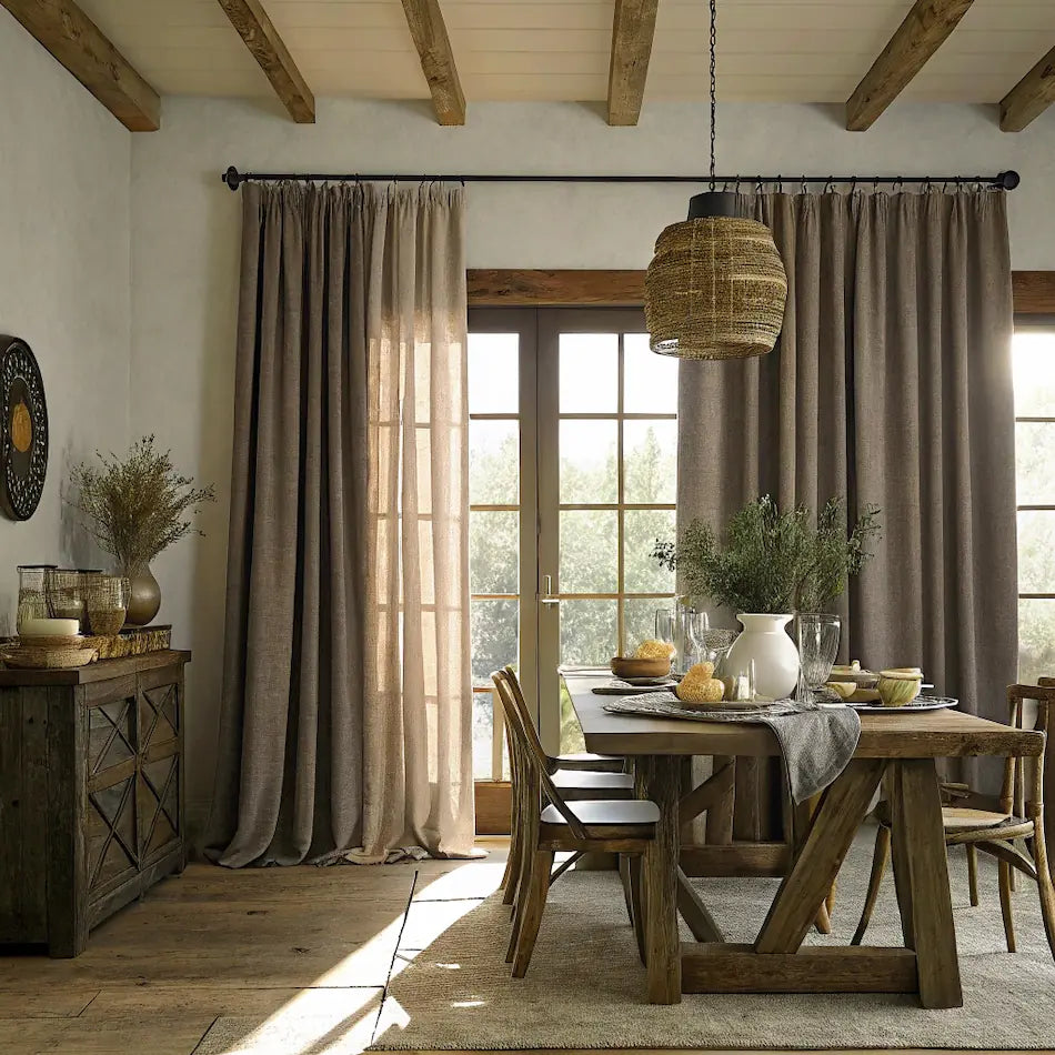 Khaki Linen Curtains