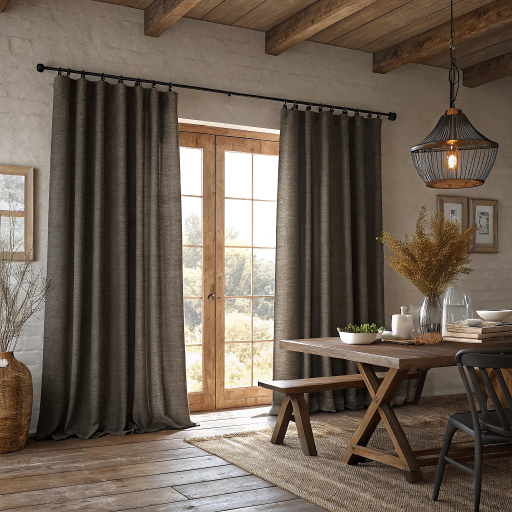 Brown Linen Curtains