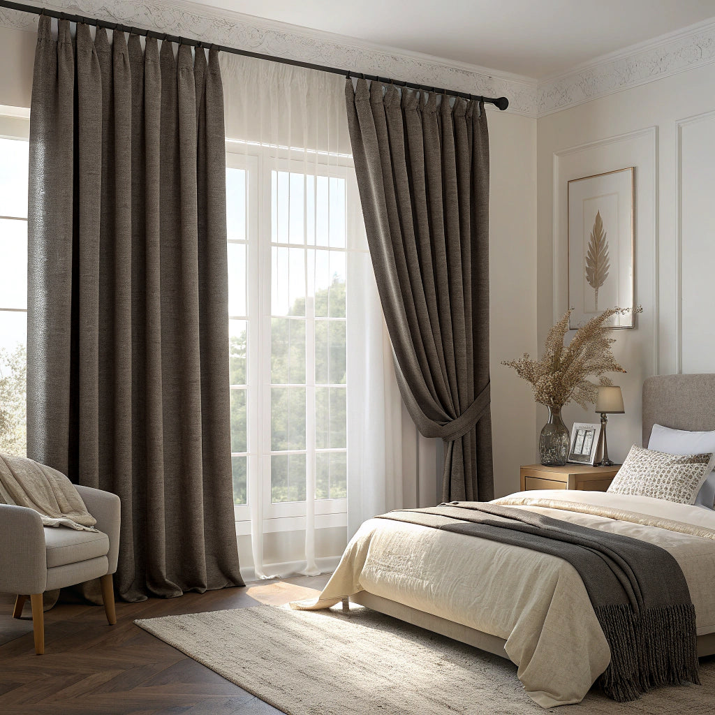 Brown Linen Curtains