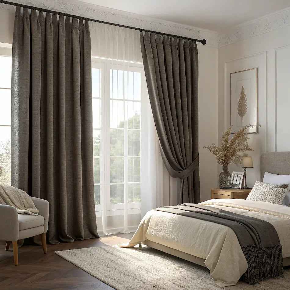 Brown Linen Curtains