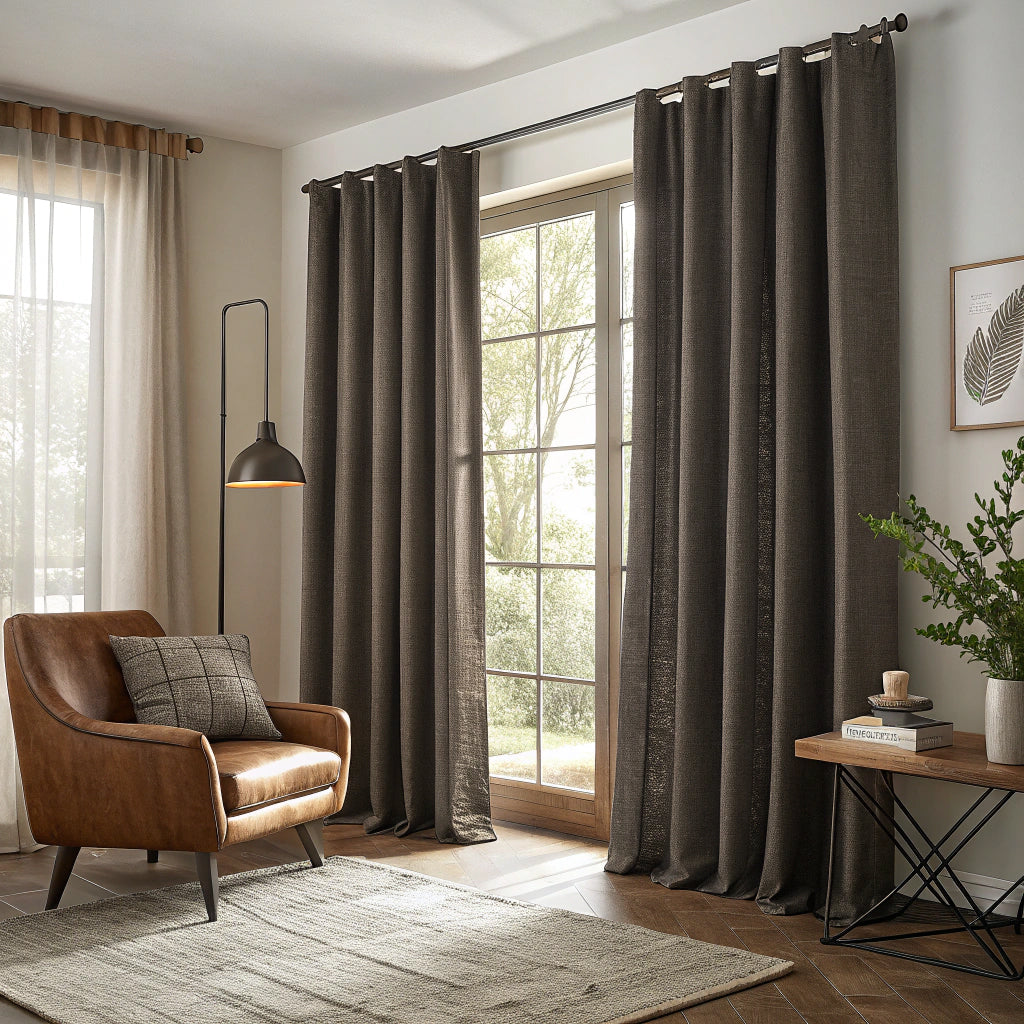 Brown Linen Curtains