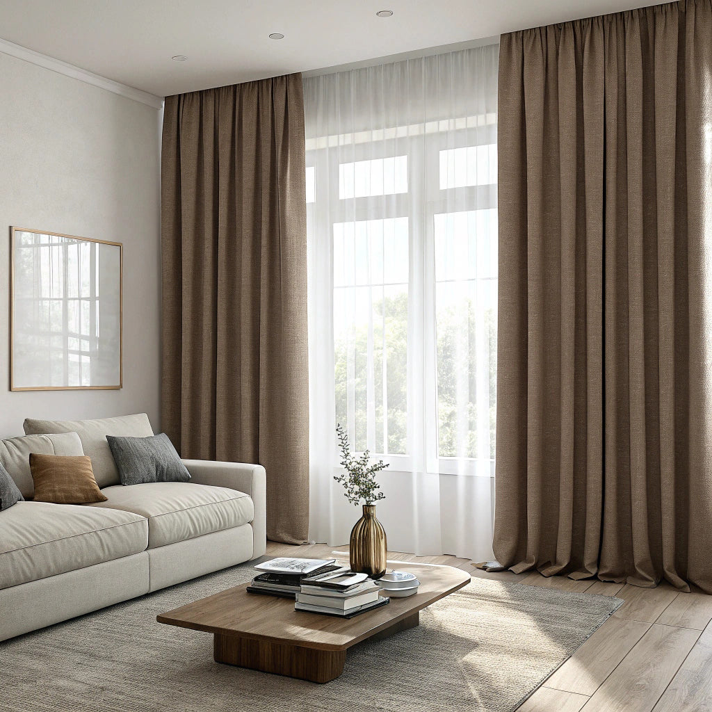 Mocha Brown Linen Curtains