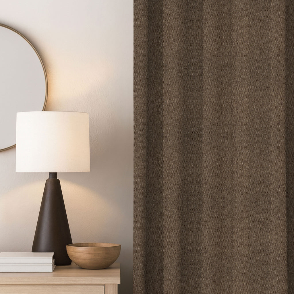 Mocha Brown Linen Curtains
