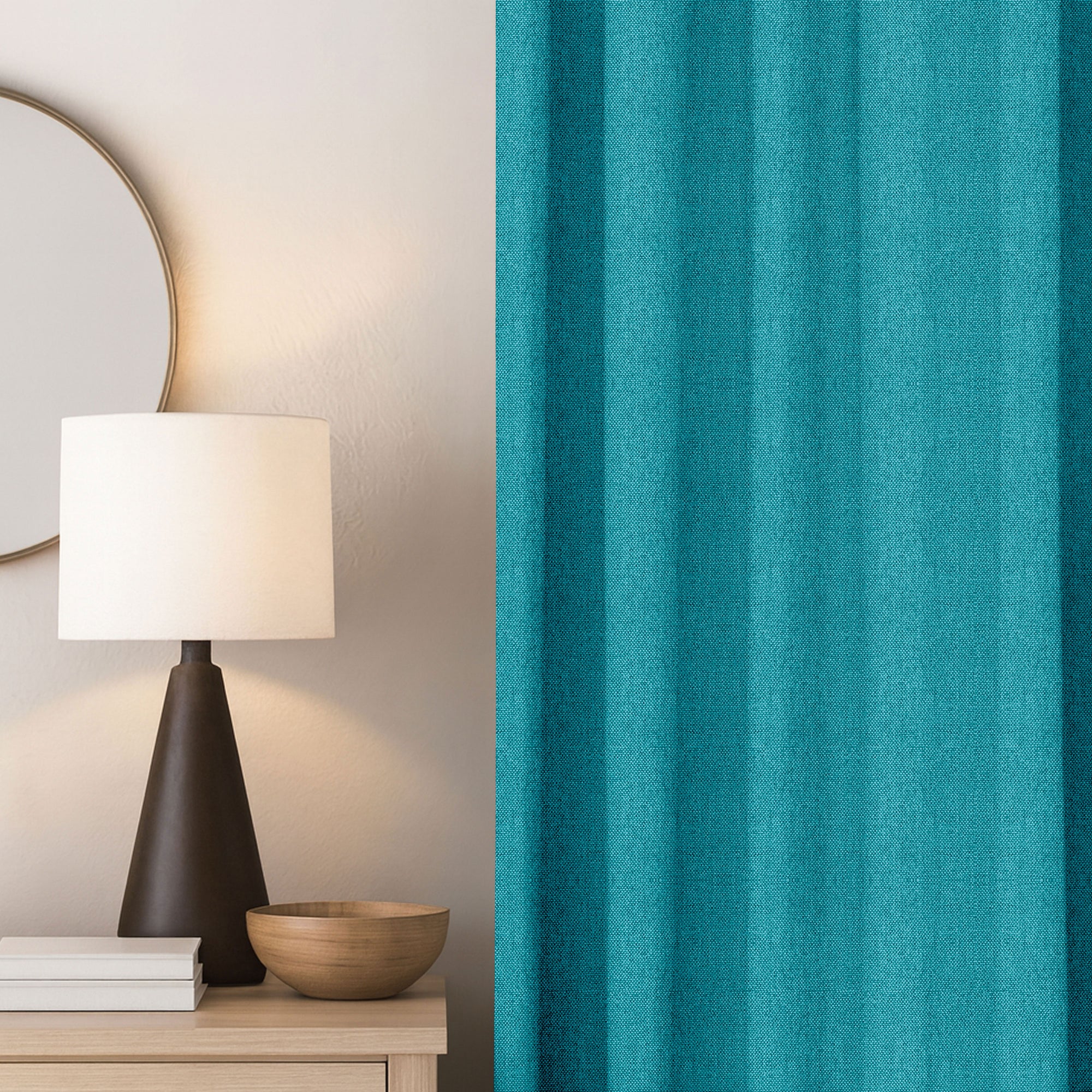 Aqua Blue Linen Curtains