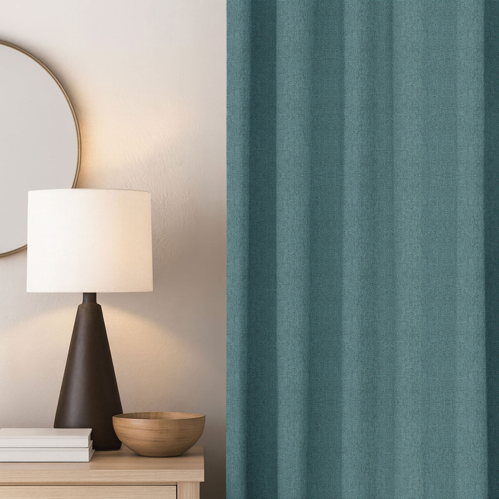 Ocean Teal Linen Curtains
