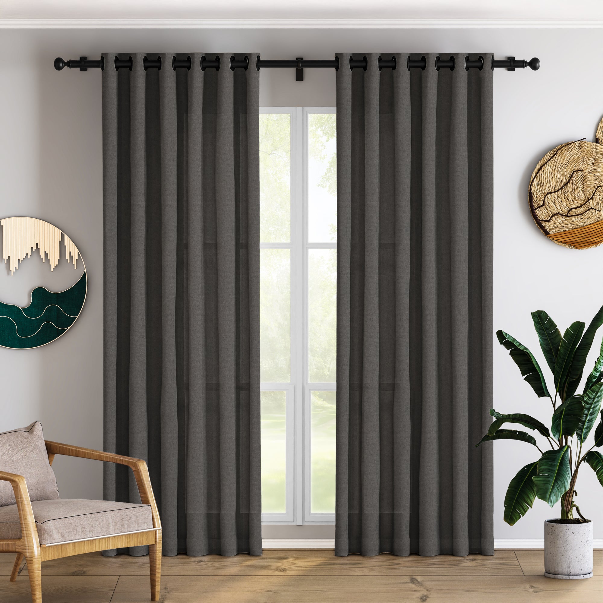 Charcoal Linen Curtains