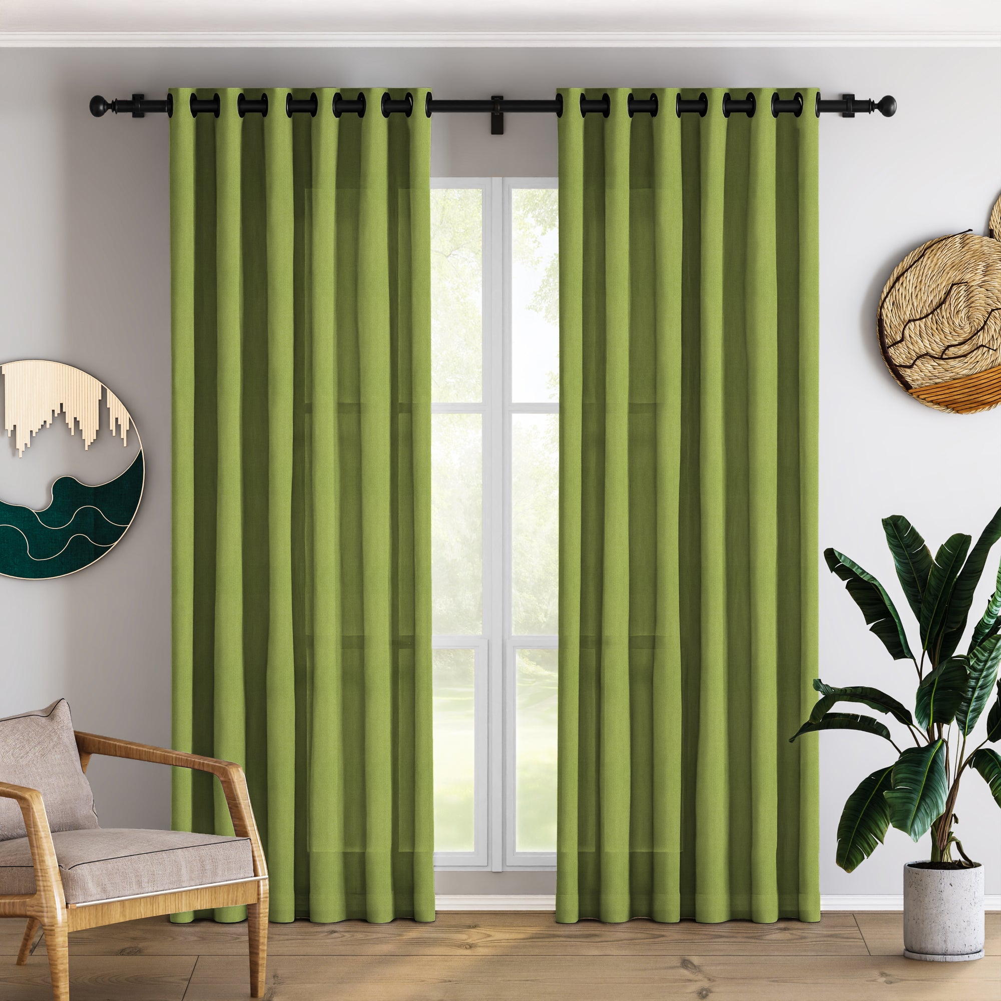Lime Green Linen Curtains