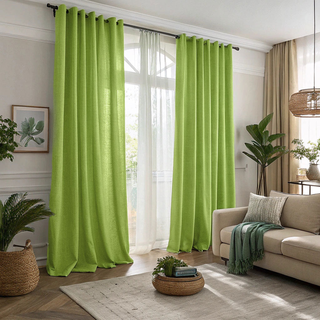 Green Linen Curtains