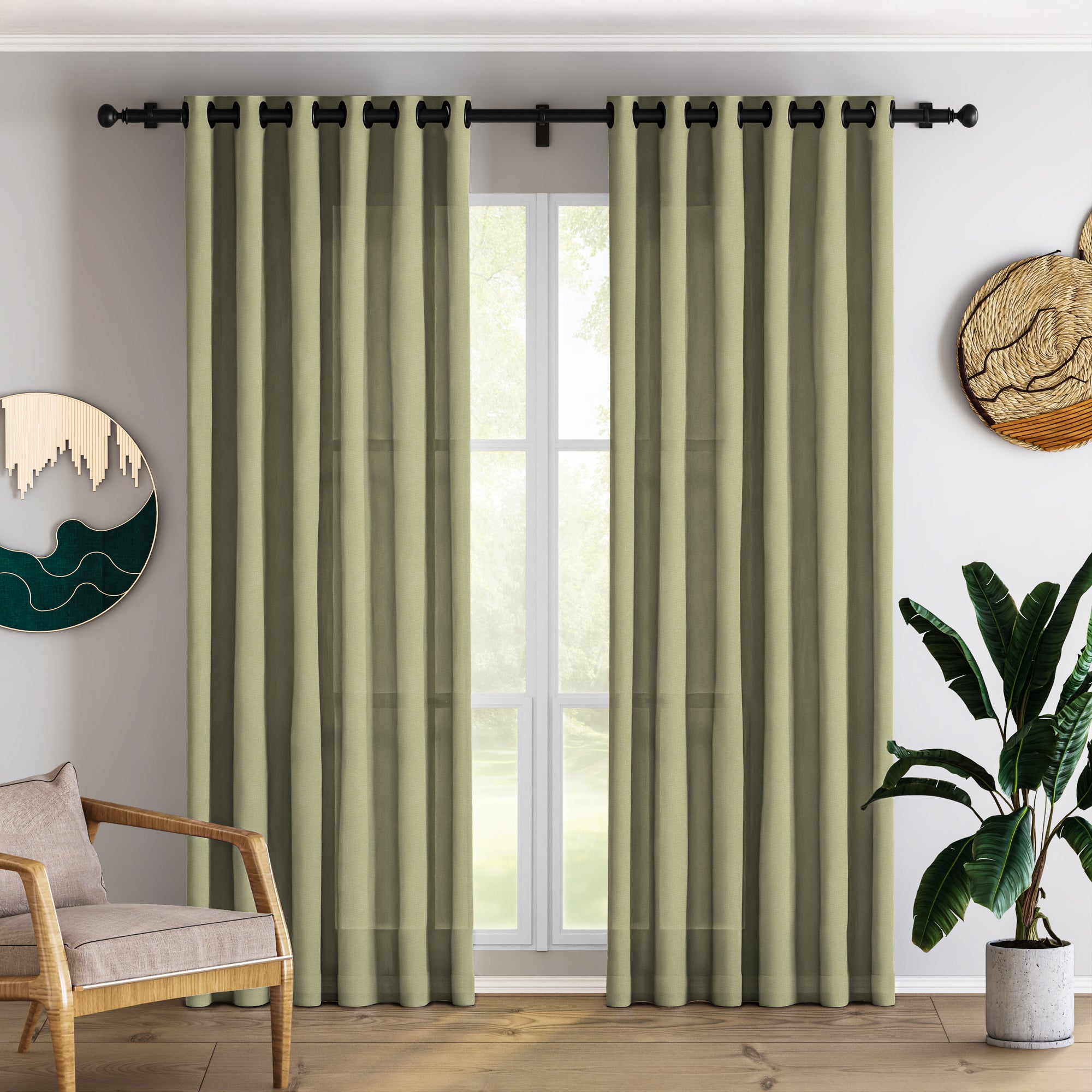 Chartreuse Linen Curtains