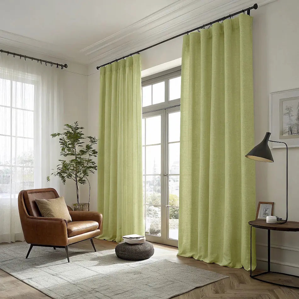 Chartreuse Linen Curtains last image