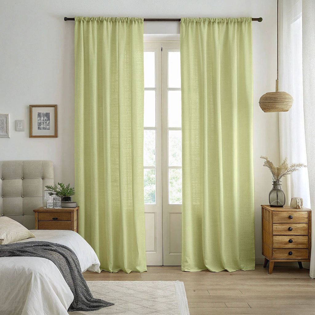 Chartreuse Linen Curtains