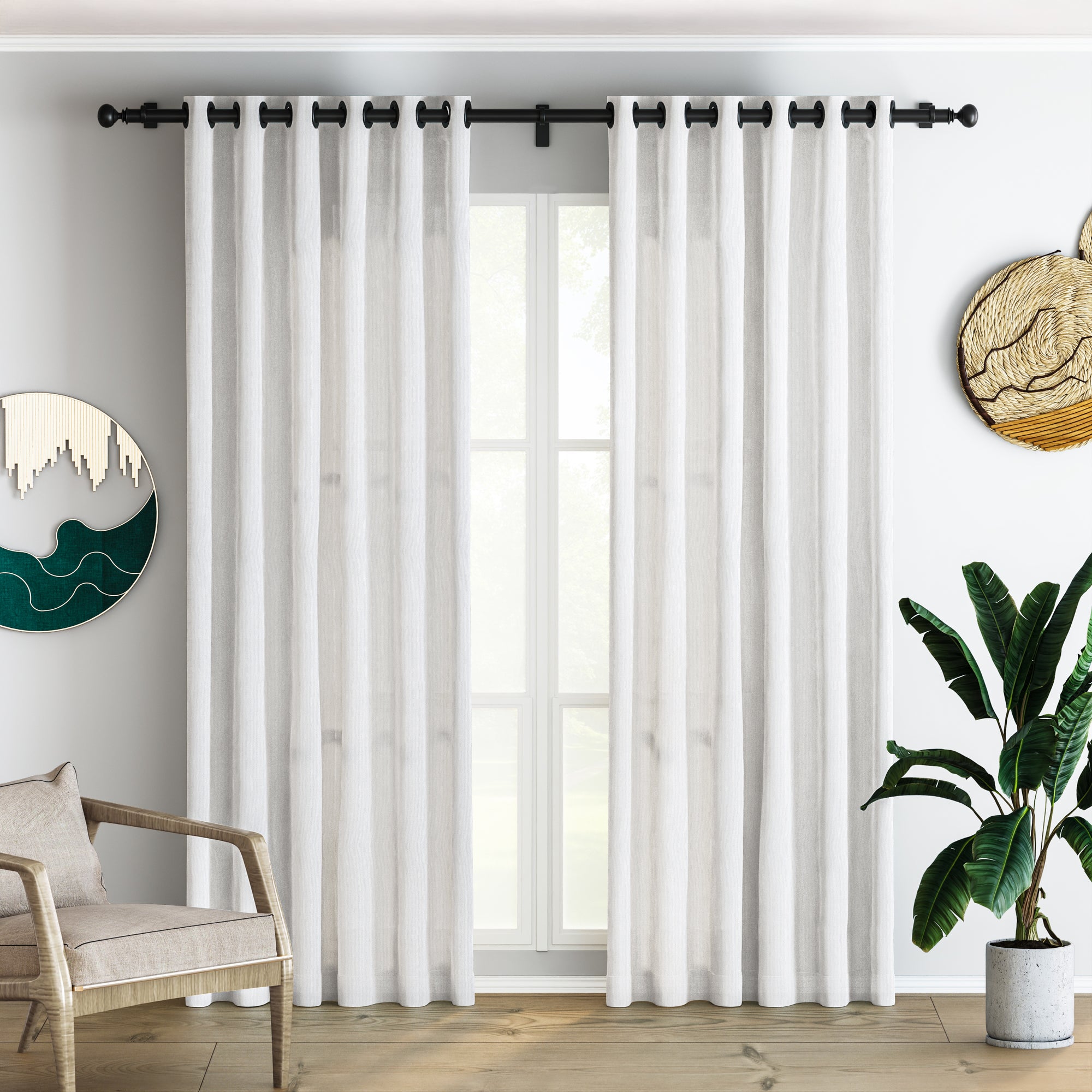 Ivory White Velvet Curtain