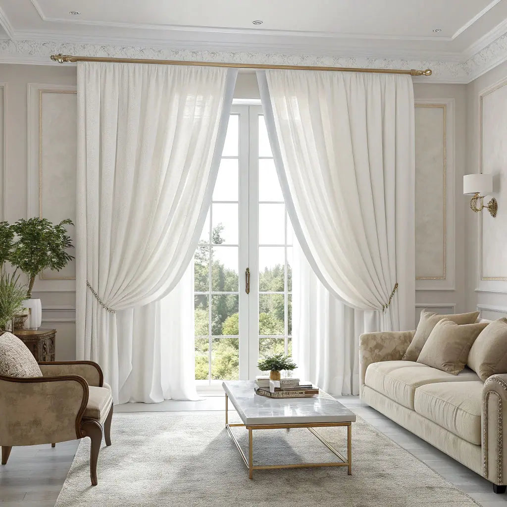 Ivory White Velvet Curtain