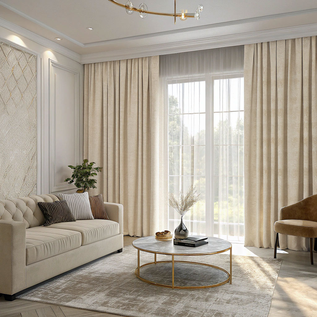 Cream Velvet Curtain