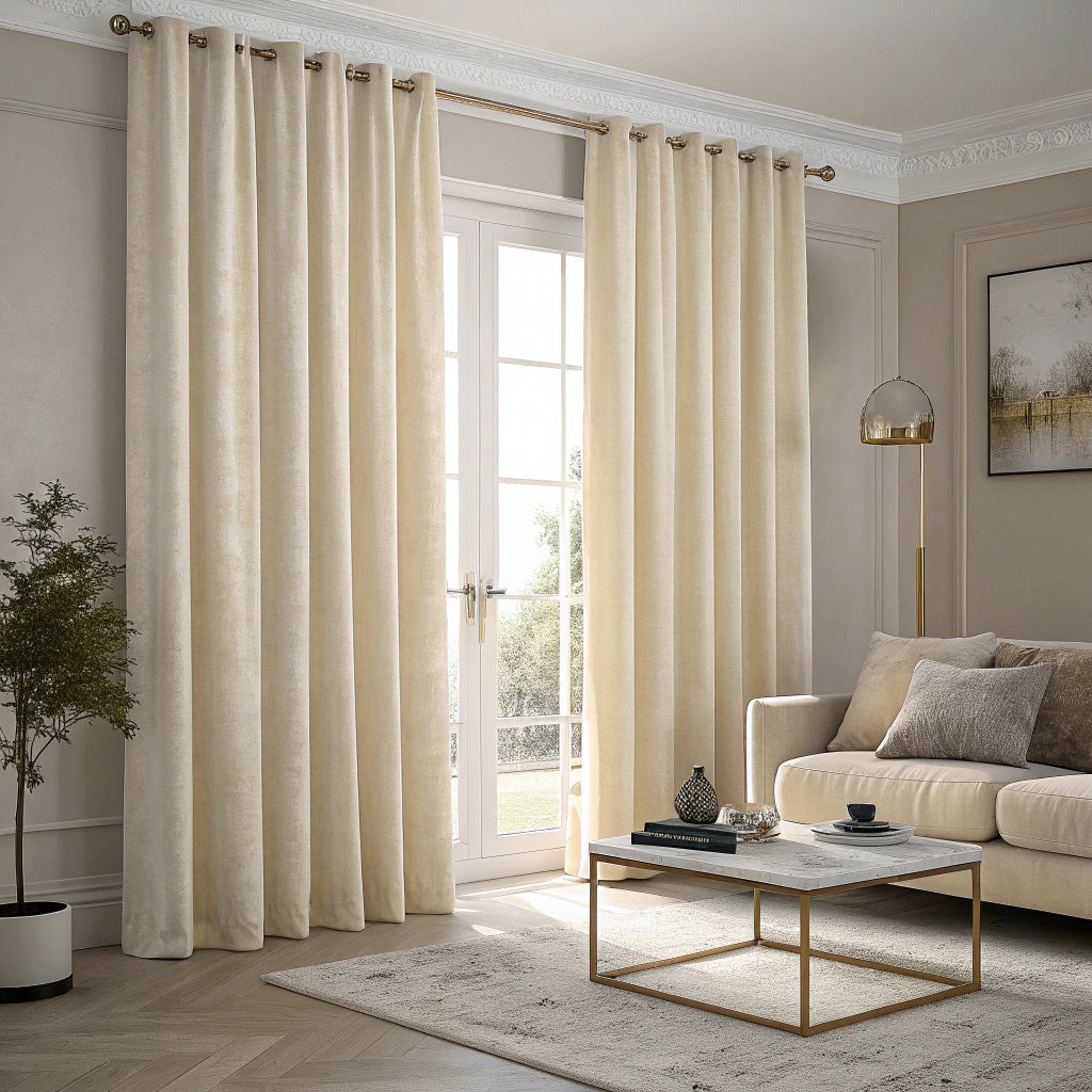 Cream Velvet Curtain