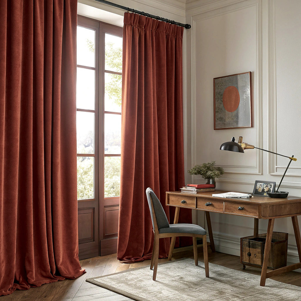Mahogany Velvet Curtain