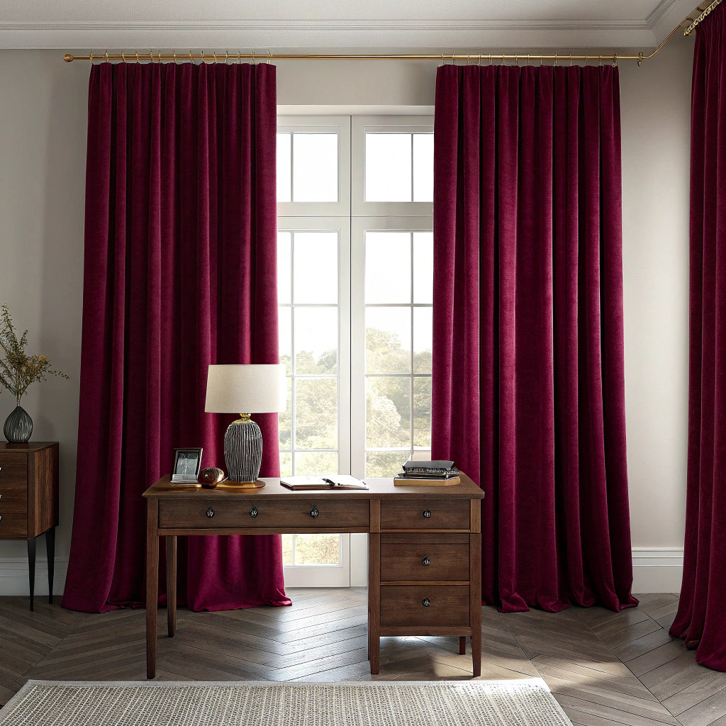 Wine Velvet Curtain