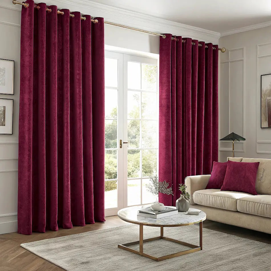Wine Velvet Curtain