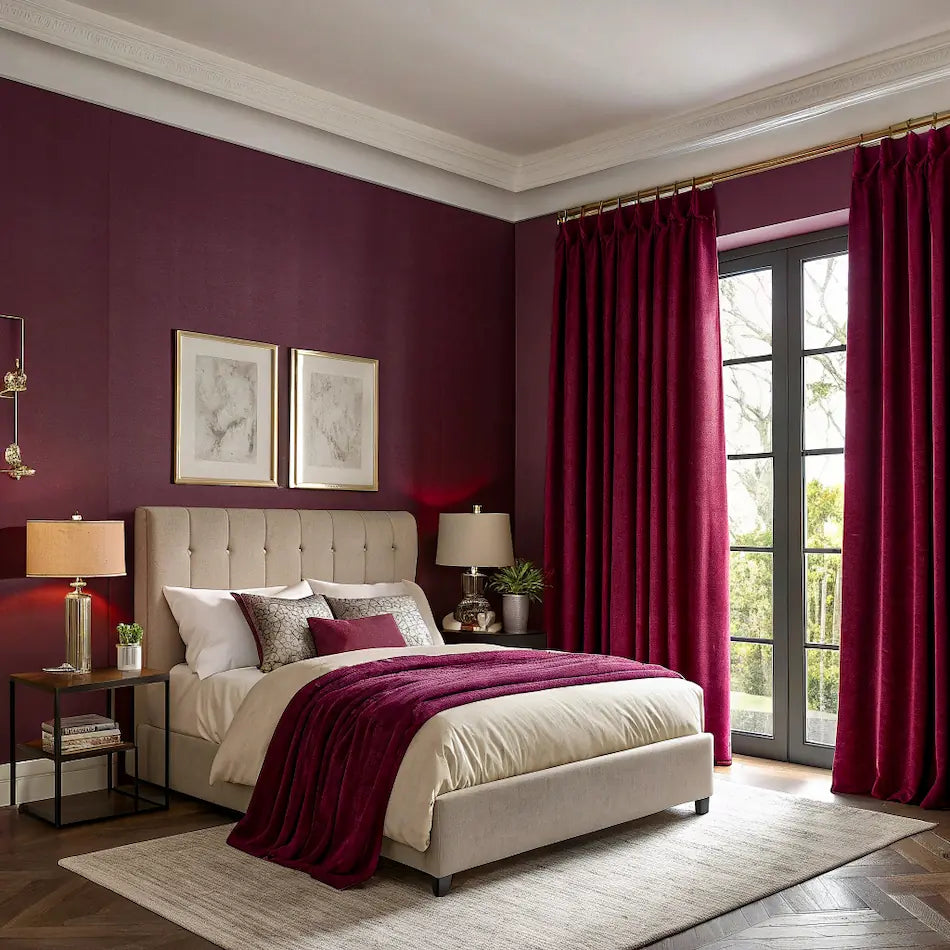 Wine Velvet Curtain