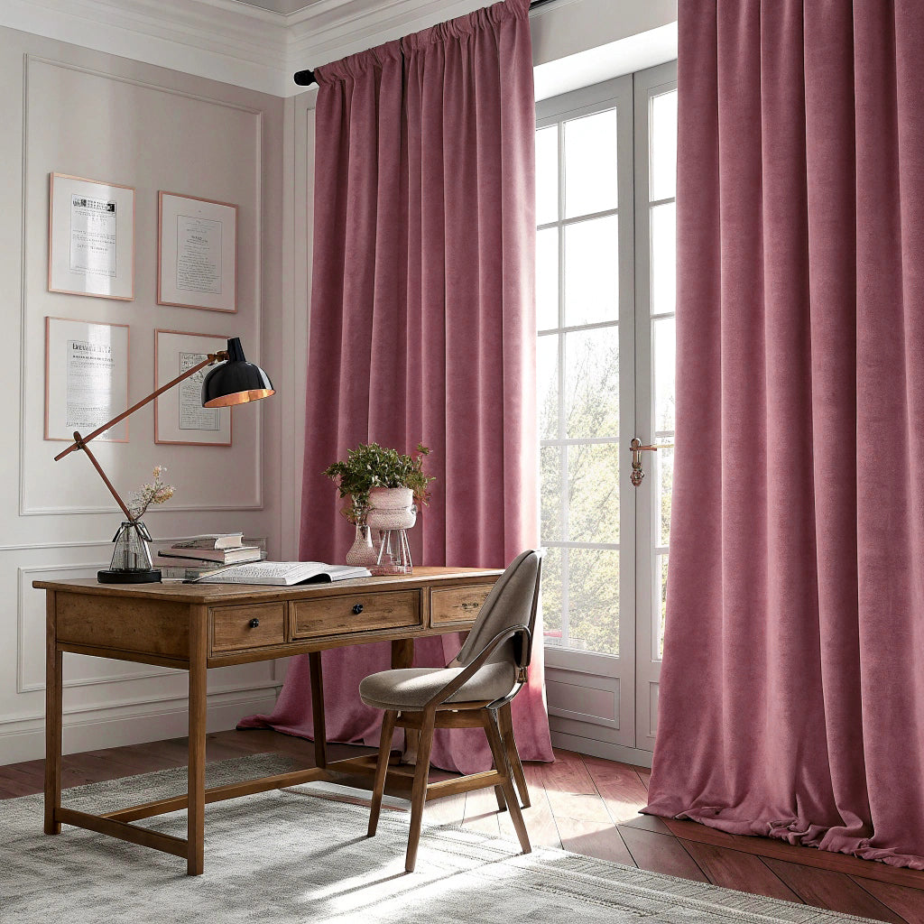 Rose Taupe Velvet Curtains