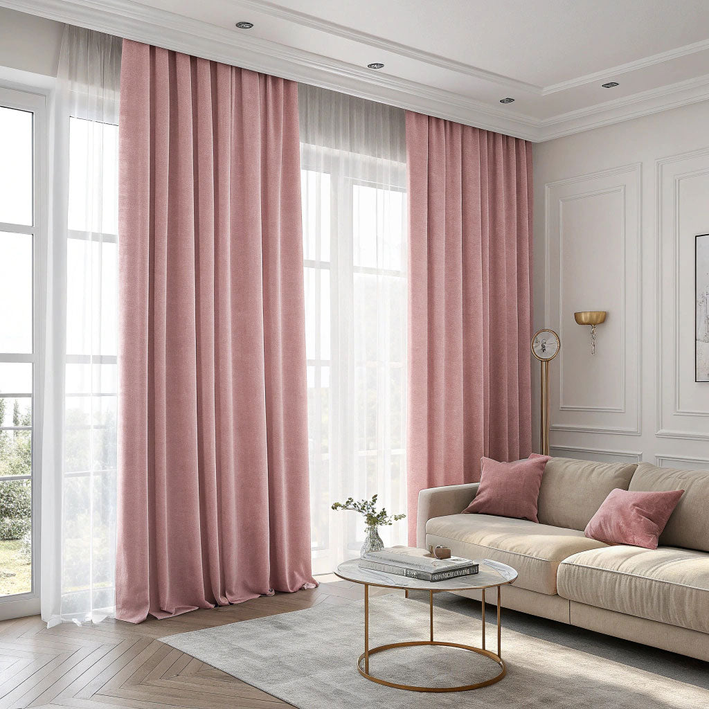 Rose Velvet Curtains