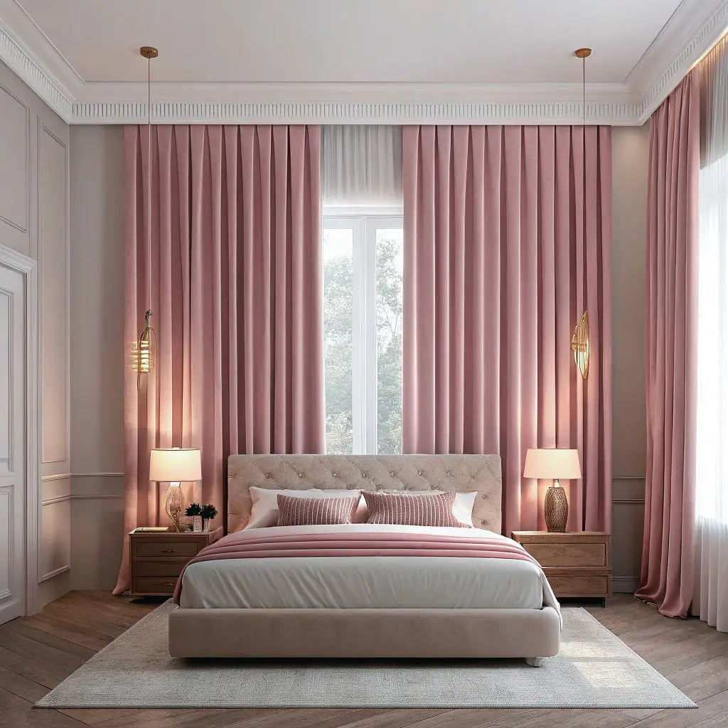 Rose Velvet Curtains