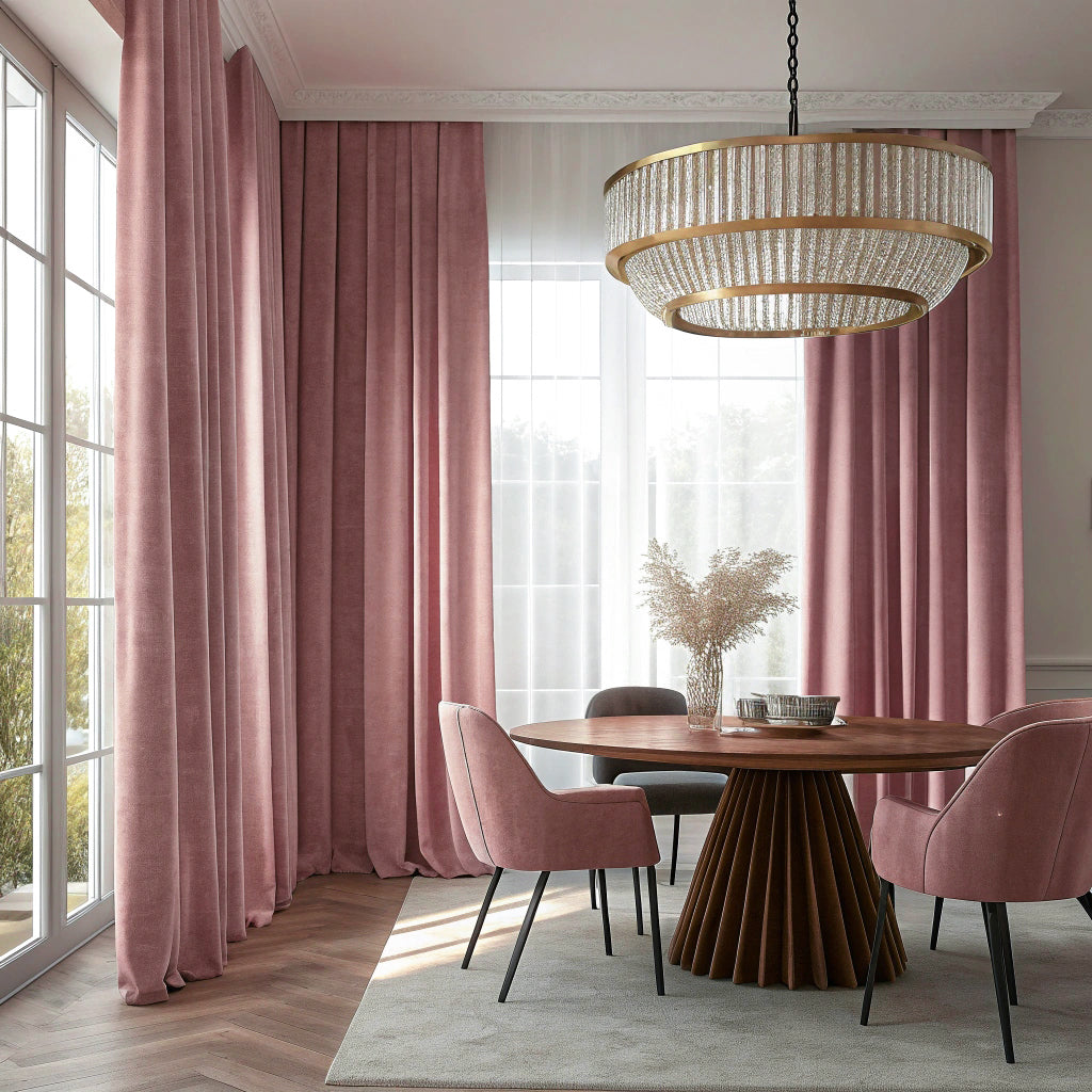 Rose Velvet Curtains