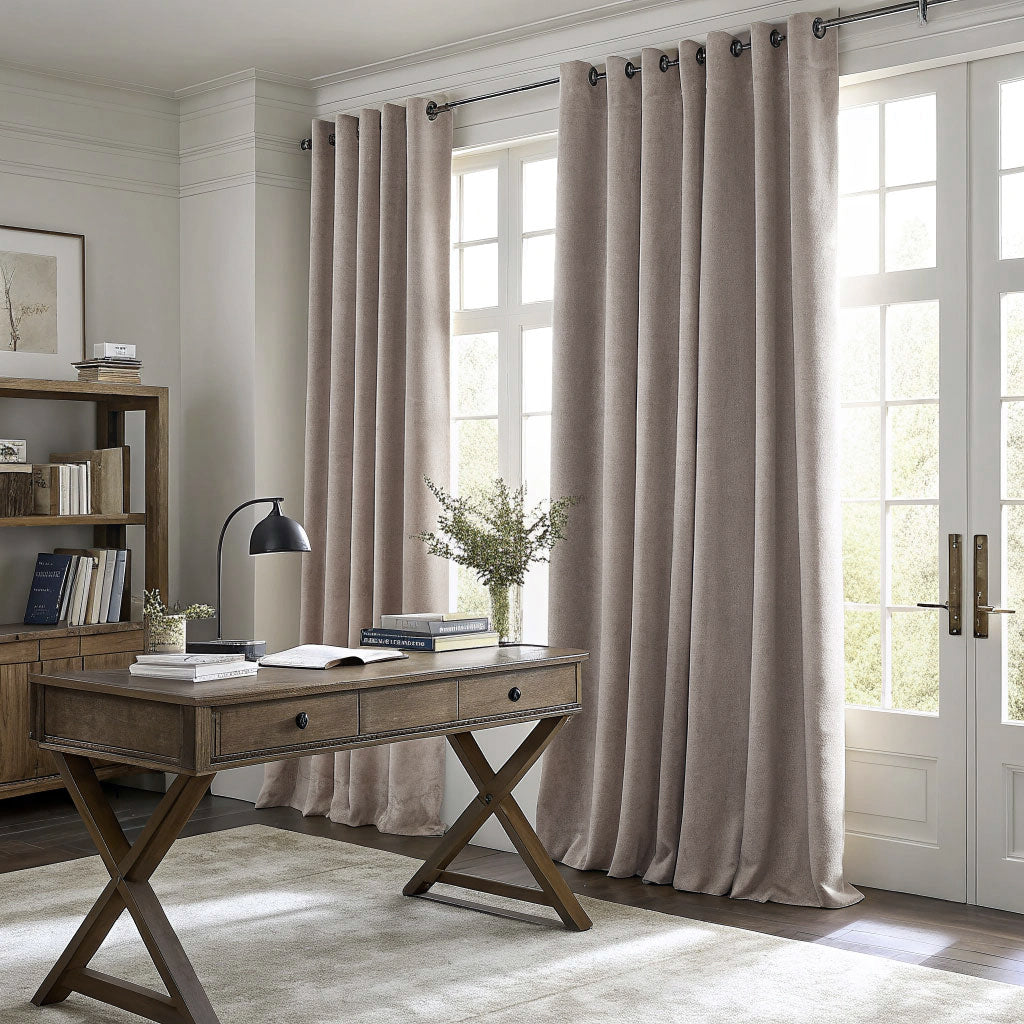 Ash Brown Velvet Curtain