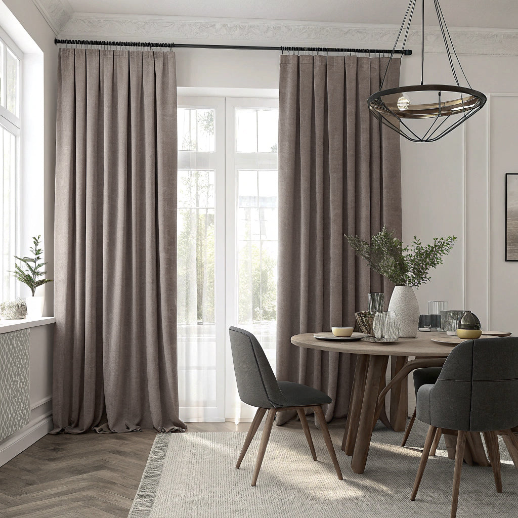 Ash Brown Velvet Curtain