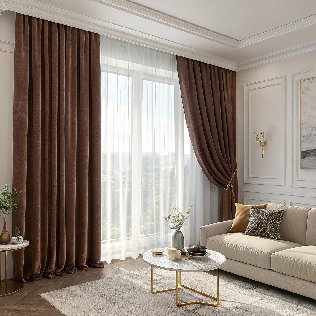 Chocolate Velvet Curtain