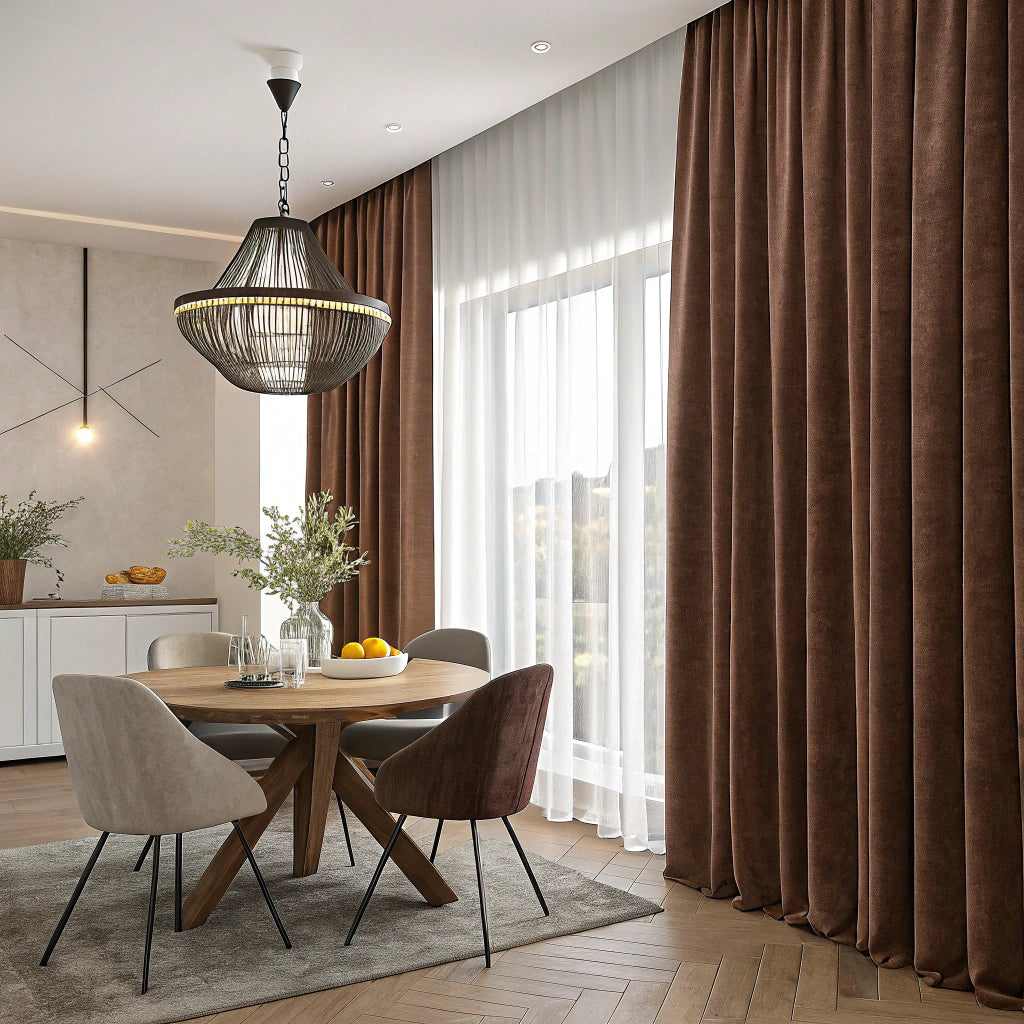 Chocolate Velvet Curtain