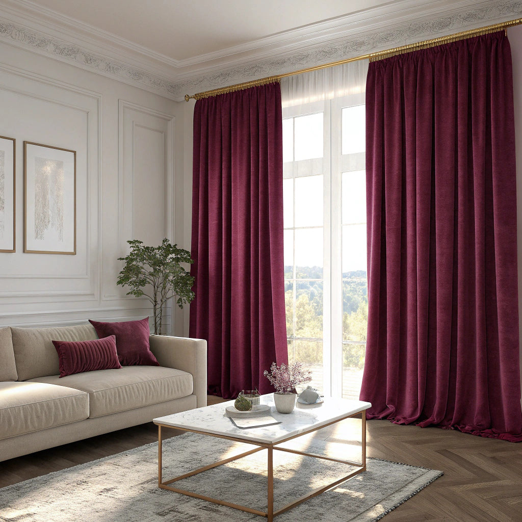 Burgundy Velvet Curtain