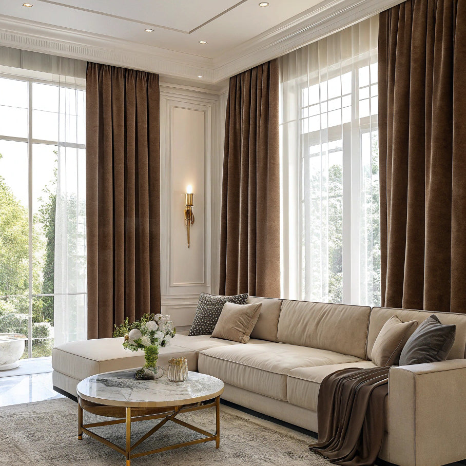 Coffee Velvet Curtain