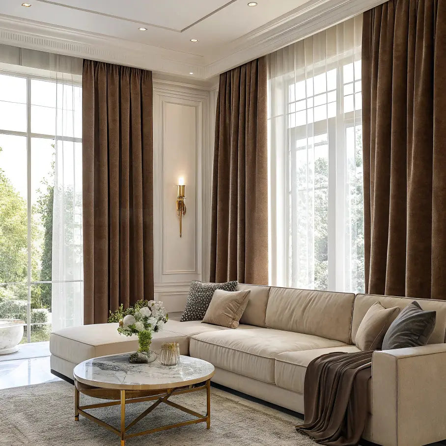 Coffee Velvet Curtain