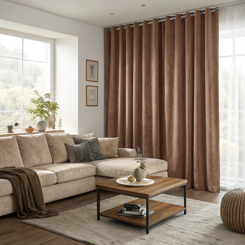 Light Brown Velvet Curtain