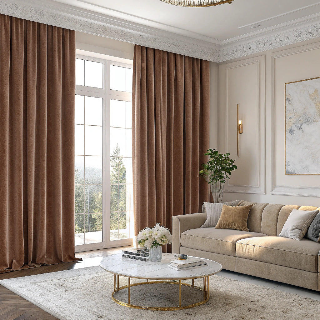 Light Brown Velvet Curtain