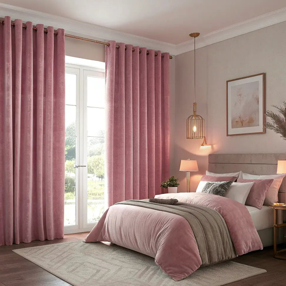 Rosy Brown Velvet Curtains